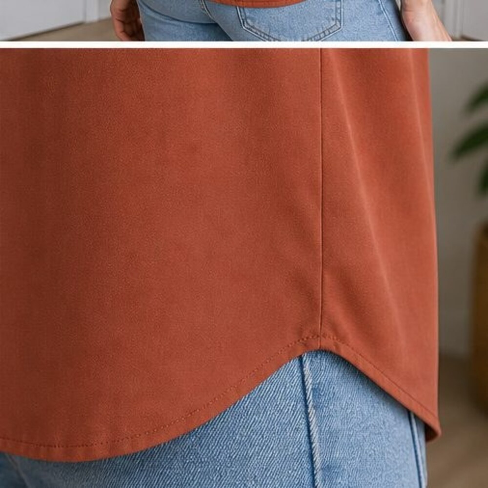 Rust Wrap Blouse - Picture 6 of 6